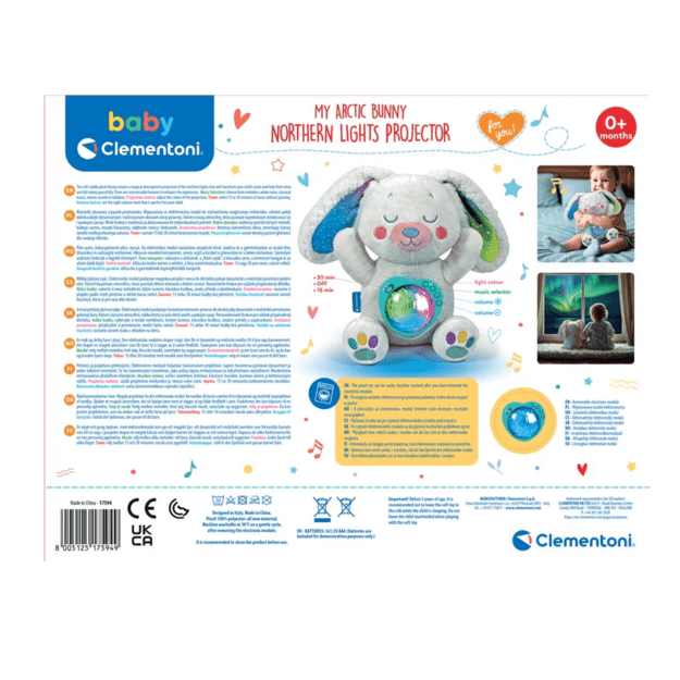 Plush Projector Arctic Bunny Northern Lights Clementoni 17594 6