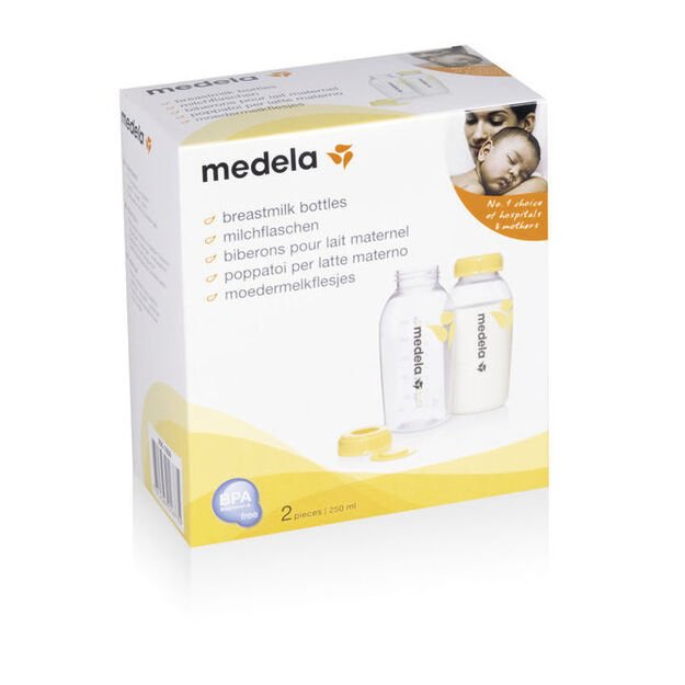 0075 Medela Breastmilk Bottles, Pack of 2, 250 ml, Clear