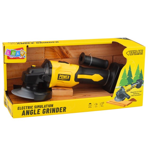 Žaislinis kampinis šlifuoklis vaikams su garso efektais, geltonas 4