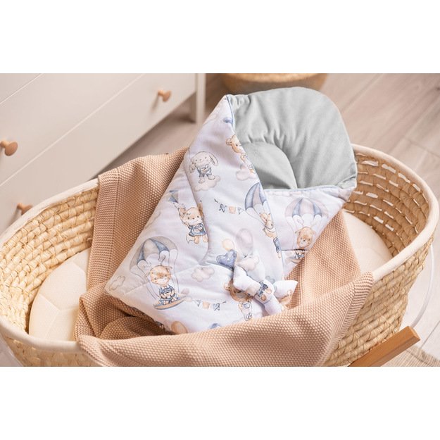 Velvet Baby Nest Cone Wrap – FLIGHT IN CLOUDS GREY 3