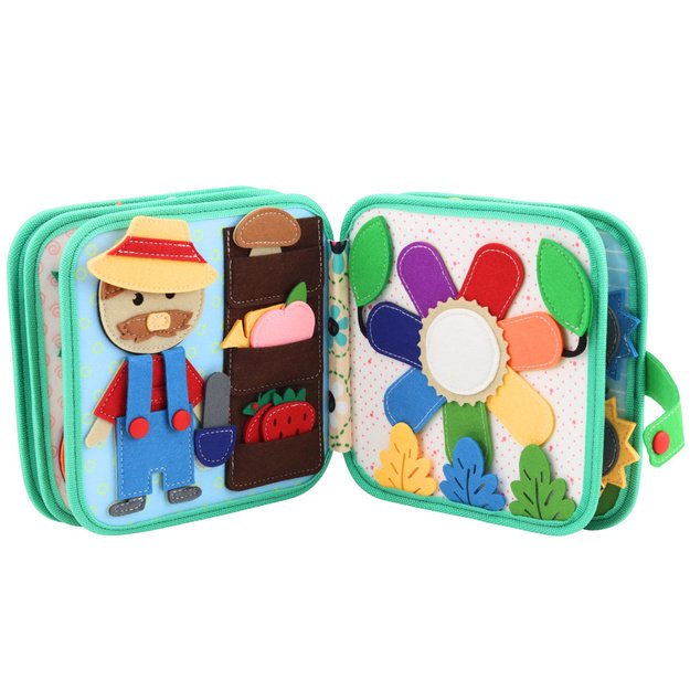 3D Felt Sensory Educational Book - Domestic Animals - Cow 3