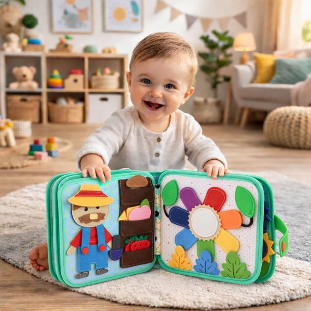 3D Felt Sensory Educational Book - Domestic Animals - Cow 4