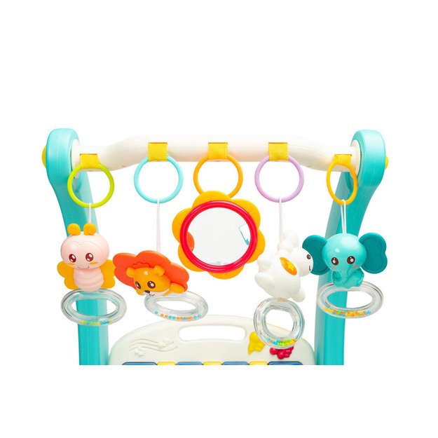 2IN1 WALKER WITH MUSIC MAT BLUE