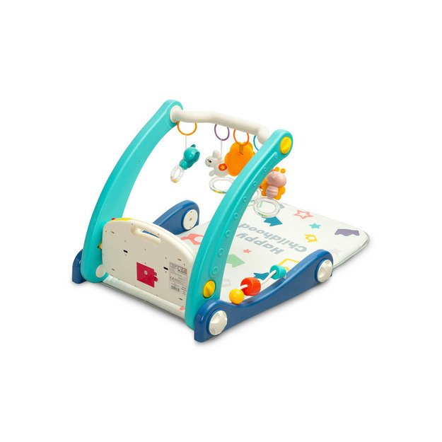2IN1 WALKER WITH MUSIC MAT BLUE