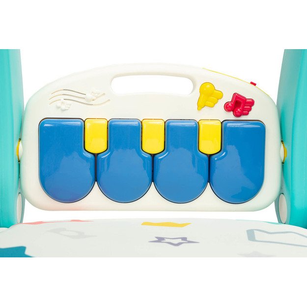 2IN1 WALKER WITH MUSIC MAT BLUE