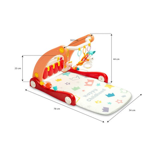 2IN1 WALKER WITH MUSIC MAT BLUE