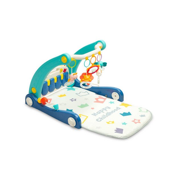 2IN1 WALKER WITH MUSIC MAT BLUE