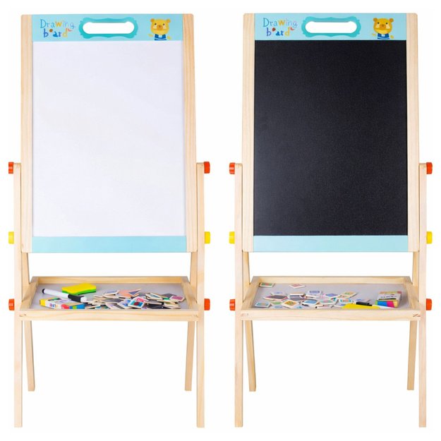 Double-sided Wooden Dry-Erase Chalk Board Blue 1