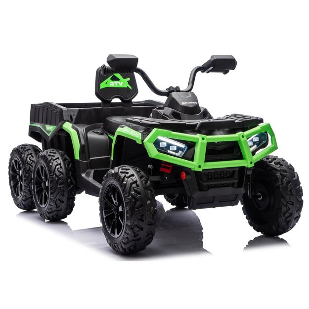 Battery-Operated Quad ATV 6 Wheels With Trailer JC606 24V 4x4 Green