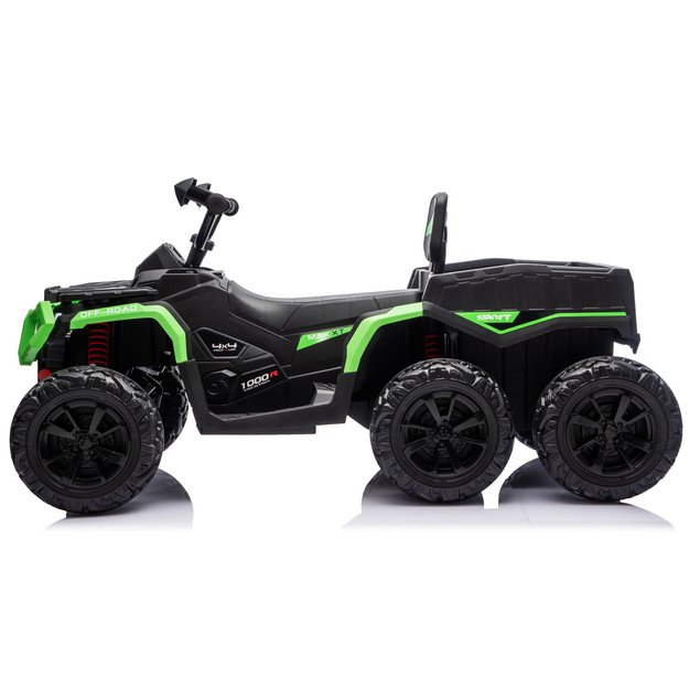 Battery-Operated Quad ATV 6 Wheels With Trailer JC606 24V 4x4 Green 4