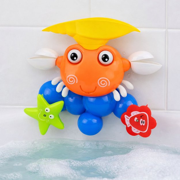 Krabų vonios rinkinys, fontanas, interaktyvus žaislas su siurbtukais 2