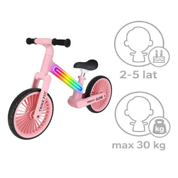 Trike Fix Glow LED krosinis dviratis rožinės spalvos 12