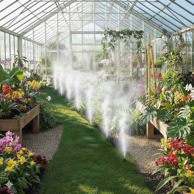 LUARO sodo laistymo sistema su vandens užuolaida ir migla 25 m 11