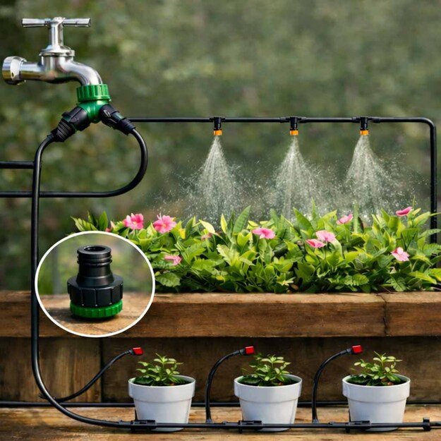 LUARO sodo laistymo sistema su vandens užuolaida ir migla 25 m 12