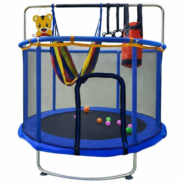 Vaikų batutas sodo kamuolio tinklas krep&scaron;inio kamuolys 155cm mėlynas 1