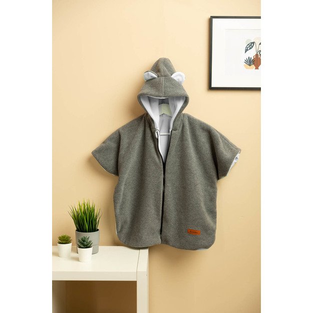 CAR SEAT PONCHO GREY MELANGE / WHITE