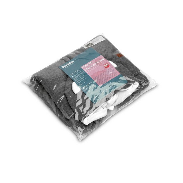 CAR SEAT PONCHO GREY MELANGE / WHITE