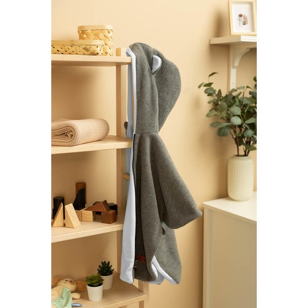 CAR SEAT PONCHO GREY MELANGE / WHITE