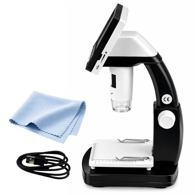 Edukacinis skaitmeninis mikroskopas, 4,3 colio LCD ekranas, USB LED, 1000 kartų didinimas