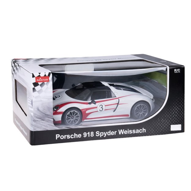 Porsche 918 Spyder Performance Remote Controlled RC Car White Rastar 1:14
