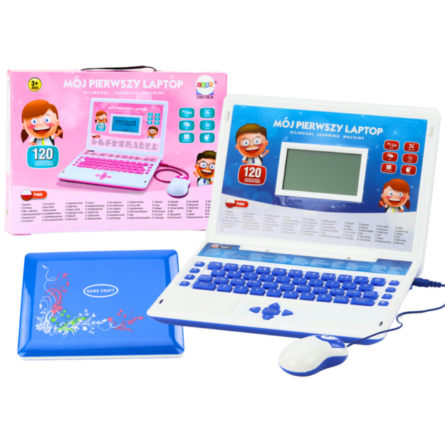 Educational Laptop Interactive 60 Functions Two Languages ​​Blue