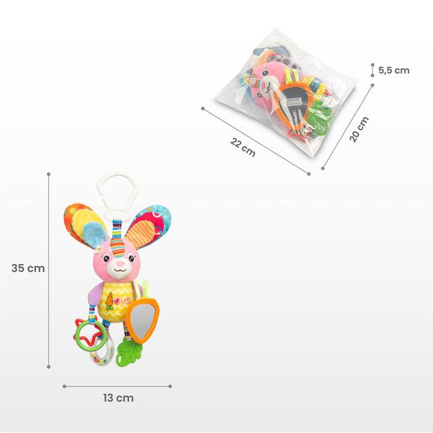 COLORFUL TRAVEL RATTLE BIRDIE