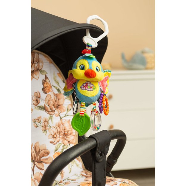 COLORFUL TRAVEL RATTLE BIRDIE