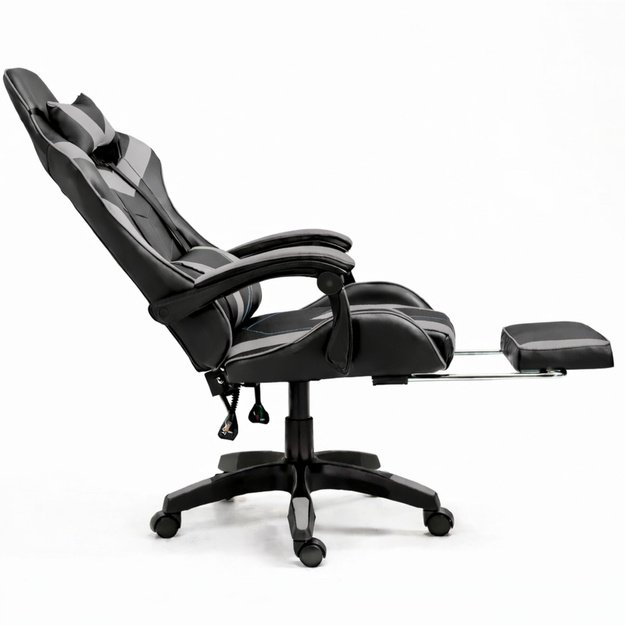 LEAN žaidimų kėdė, juodos ir pilkos spalvos