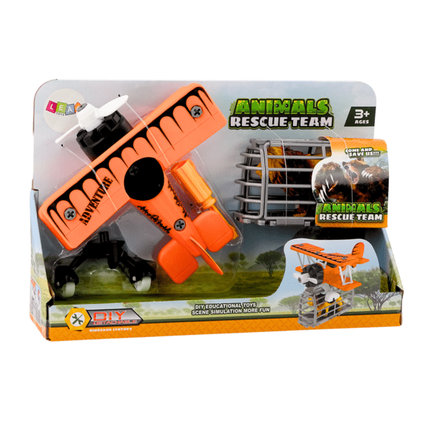Airplane Light plane Animal transport Cage Lion Unscrewable Screwdriver