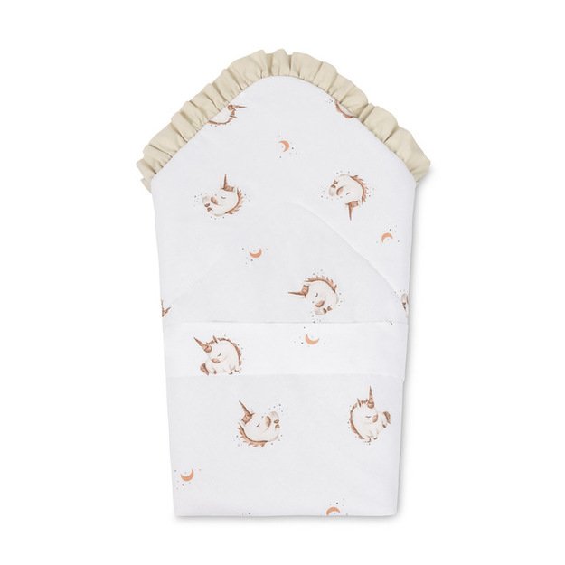 BABY WRAP COTTON UNICORN BEIGE 75X75