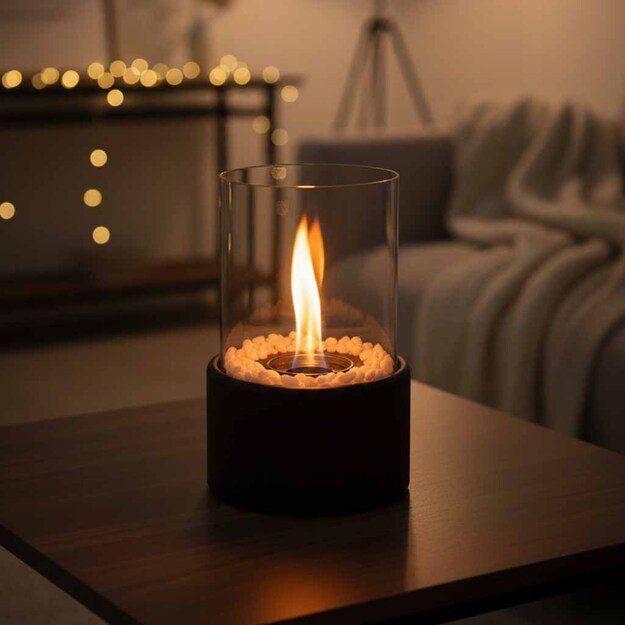 Laisvai pastatoma stalinė biokuro krosnelė, vertikali, be dūmų