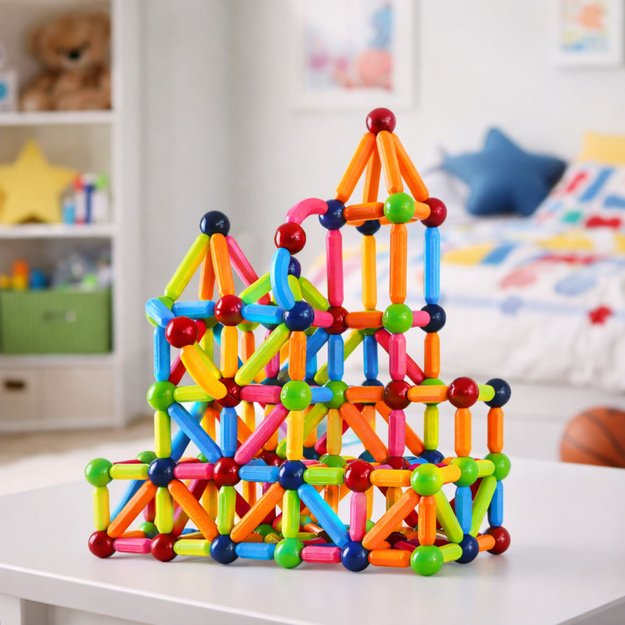 Set of Magnetic Construction Sticks Creative Colorful 166 pcs.