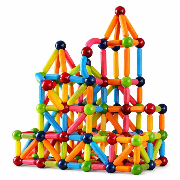 Set of Magnetic Construction Sticks Creative Colorful 166 pcs.