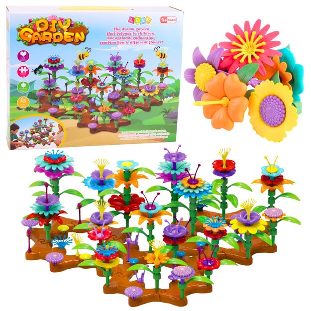 DIY Flowers Colorful Garden Construction Blocks Set 148 pcs.