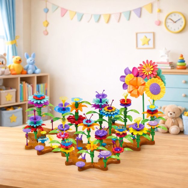 DIY Flowers Colorful Garden Construction Blocks Set 148 pcs.
