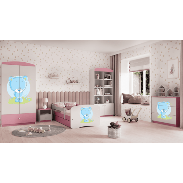 Komoda Babydreams rožinė rožinė rožinė meškiukas