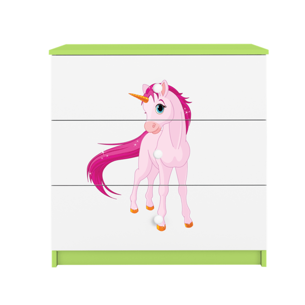 Chest of drawers babydreams green unicorn