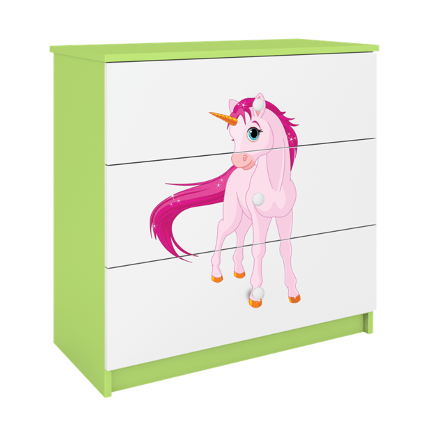 Chest of drawers babydreams green unicorn