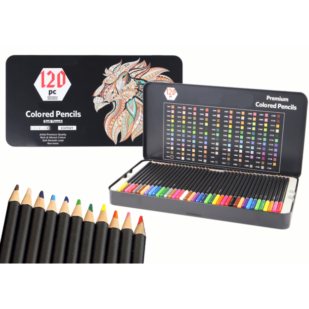 Premium Crayons Set 120 pcs. Various Shades Color List