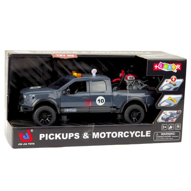 Pickup Truck With Engine Lights Sounds Gray 1:12 4