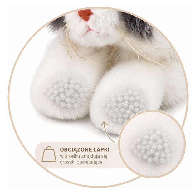 Plush Persian Cat Mascot Cuddly Toy Weighted Paws Gray White 50cm