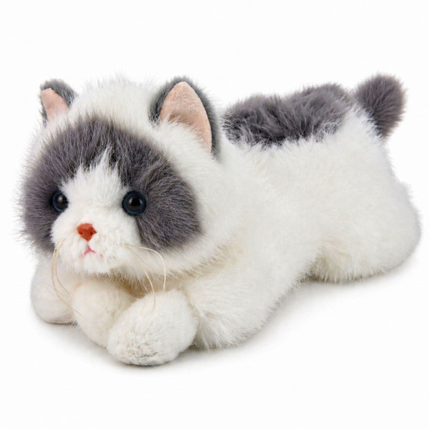 Plush Persian Cat Mascot Cuddly Toy Weighted Paws Gray White 50cm