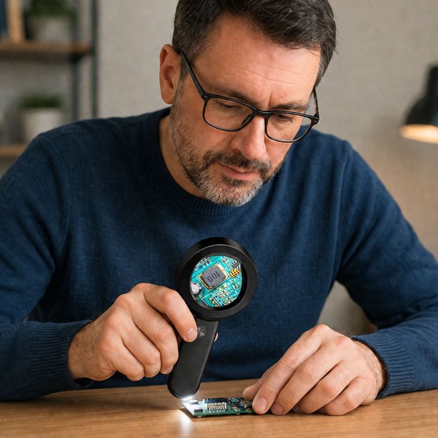 Portable Handheld Digital Microscope HD 100x Camera IPS Screen 8 LEDs