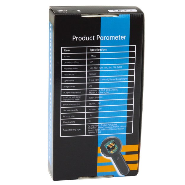 Portable Handheld Digital Microscope HD 100x Camera IPS Screen 8 LEDs