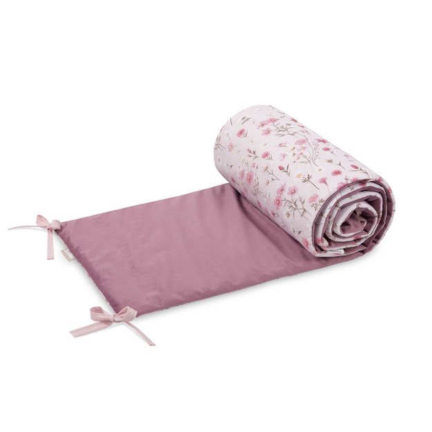 CRIB BUMPER VELVET BLOOM PINK