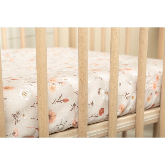 PRINTED BEDSHEET COTTON BLOOM BEIGE 60X120