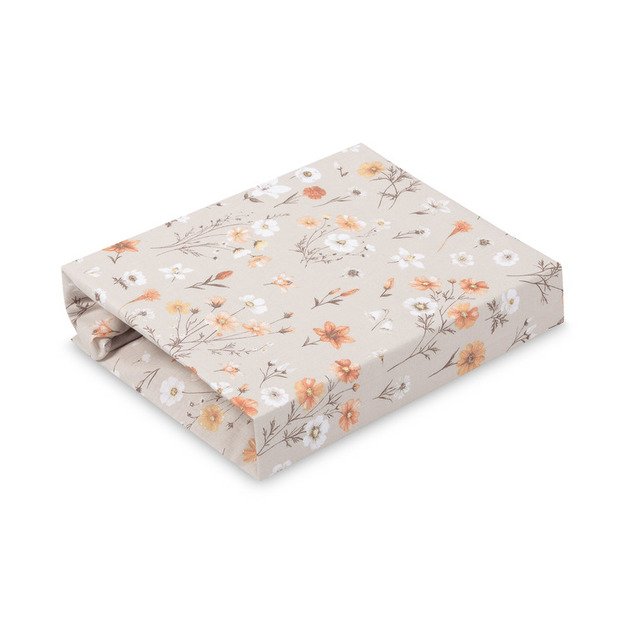 PRINTED BEDSHEET COTTON BLOOM BEIGE 60X120