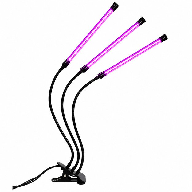 LED lamp for growing and illuminating plants, triple modules, clip