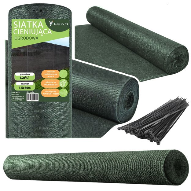 Shade Net For Fence Fence Masking Green 1.5M 50M 140g/m&sup2;