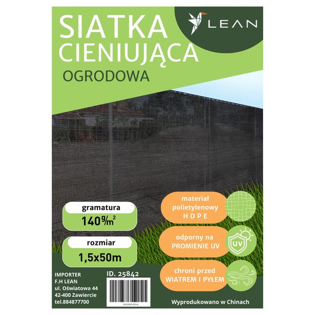 Shade Net For Fence Fence Masking Green 1.5M 50M 140g/m&sup2;